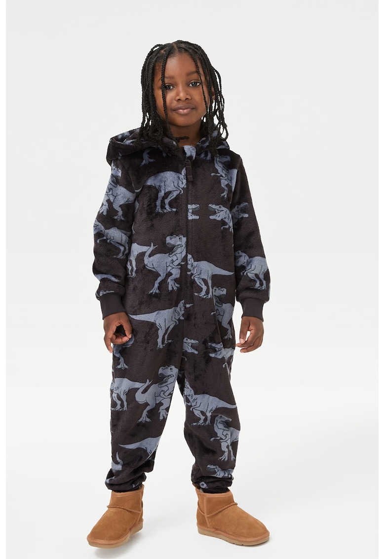 Salopeta de pijama cu aspect de catifea