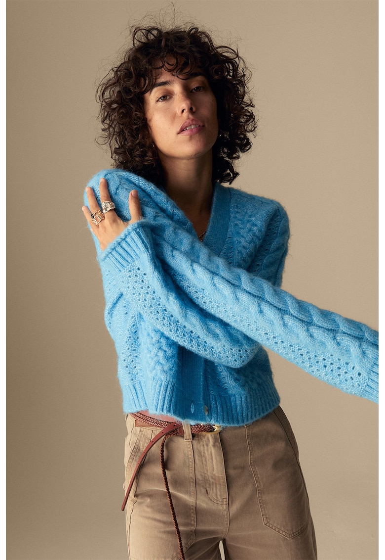 Cardigan din amestec de lana cu nasturi