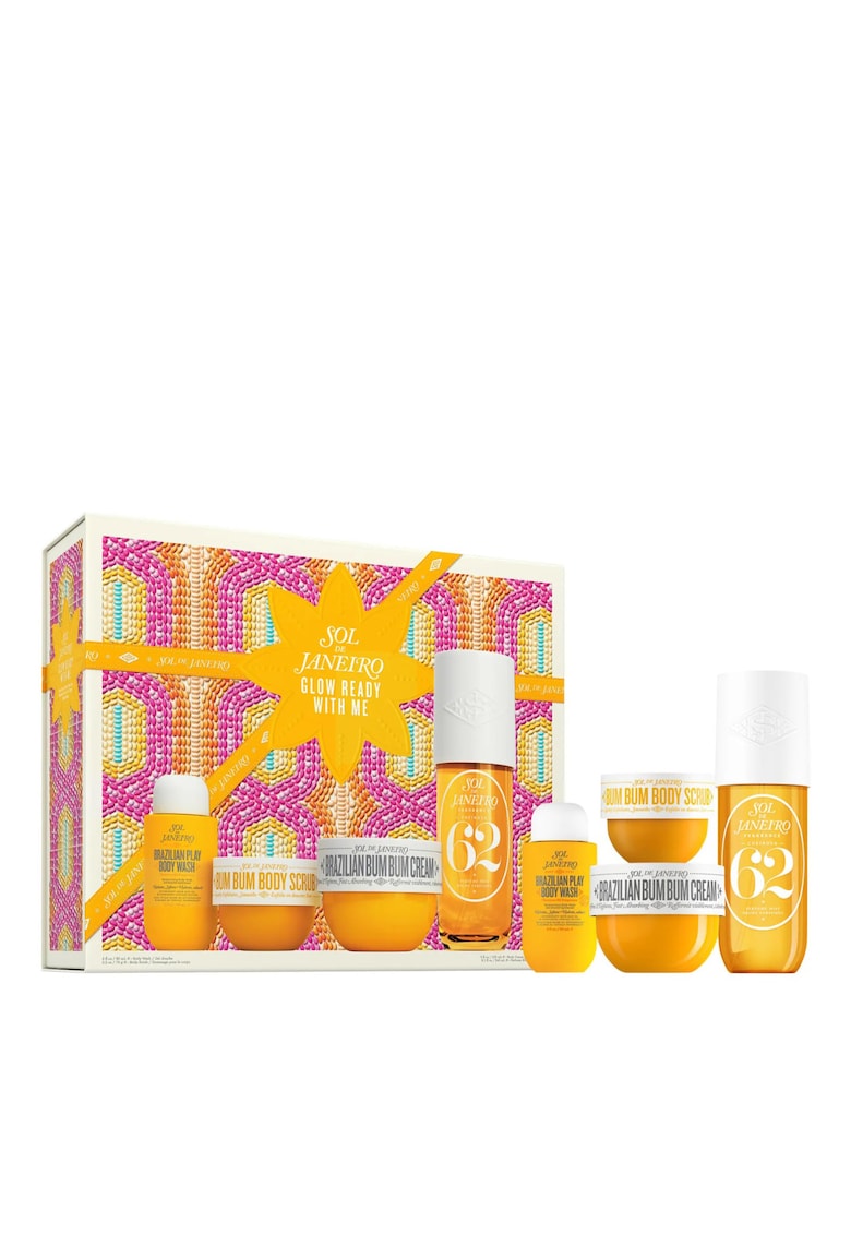 Set  Glow Ready With Me - 150ml Brazilian Bum Bum Cream - 90ml Brazilian Play Body Wash - 75g Bum Bum Body Scrub - 240ml Cheirosa 62 Perfume Mist