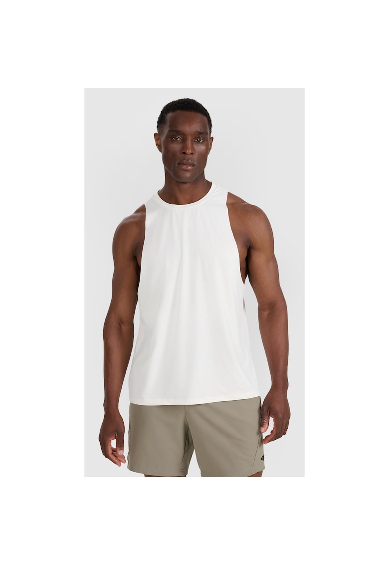 Maiou Antrenament Barbati Uscare Rapida Alb Ecru - Material Poliester - Tehnologie 4FDry - M