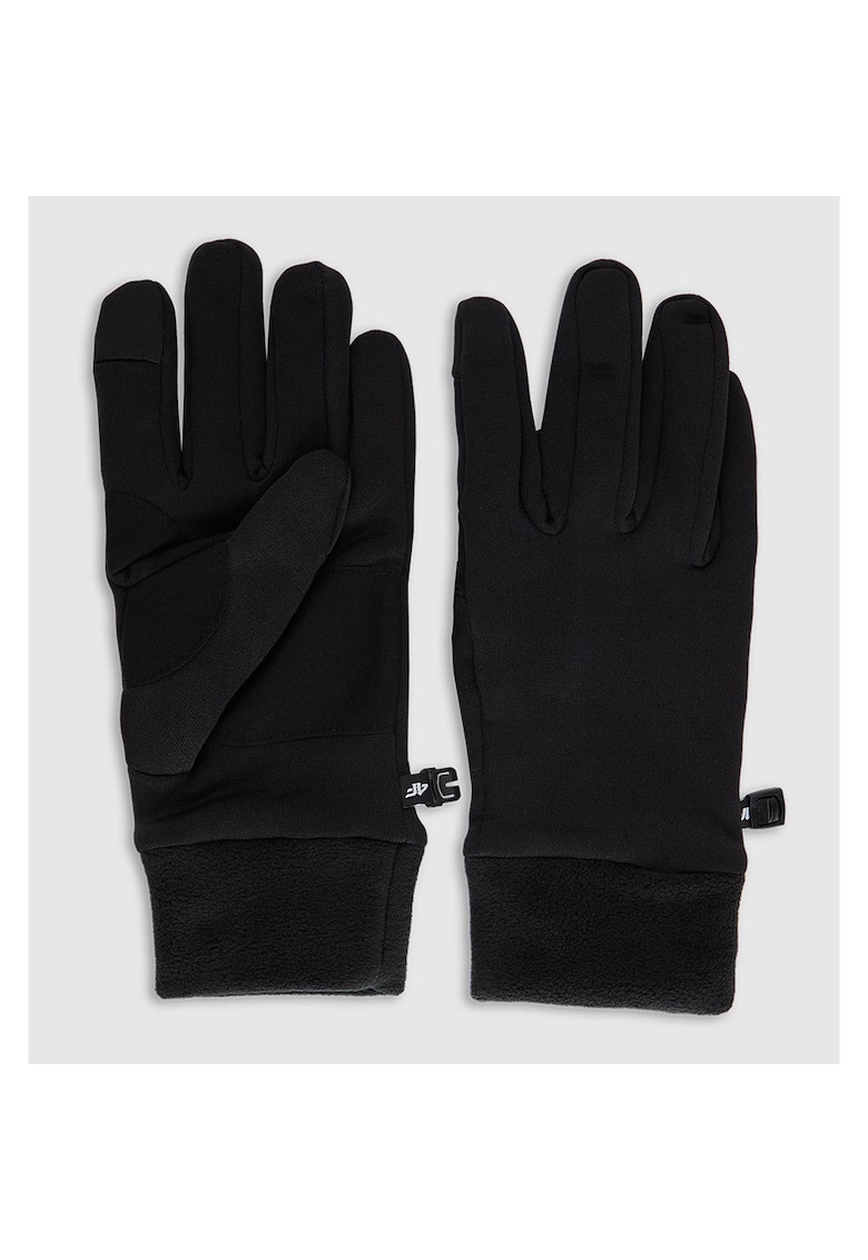 Manusi iarna unisex Touch Screen - negru intens - Sportstyle - microfleece calduros - poliester durabil - reglaj cinci degete - XS-XL - pentru activitati diverse - protectie frig si vant