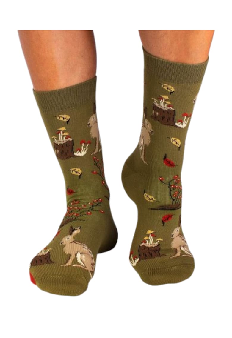 Sosete din bumbac Povesti de Toamna Iepure Khaki