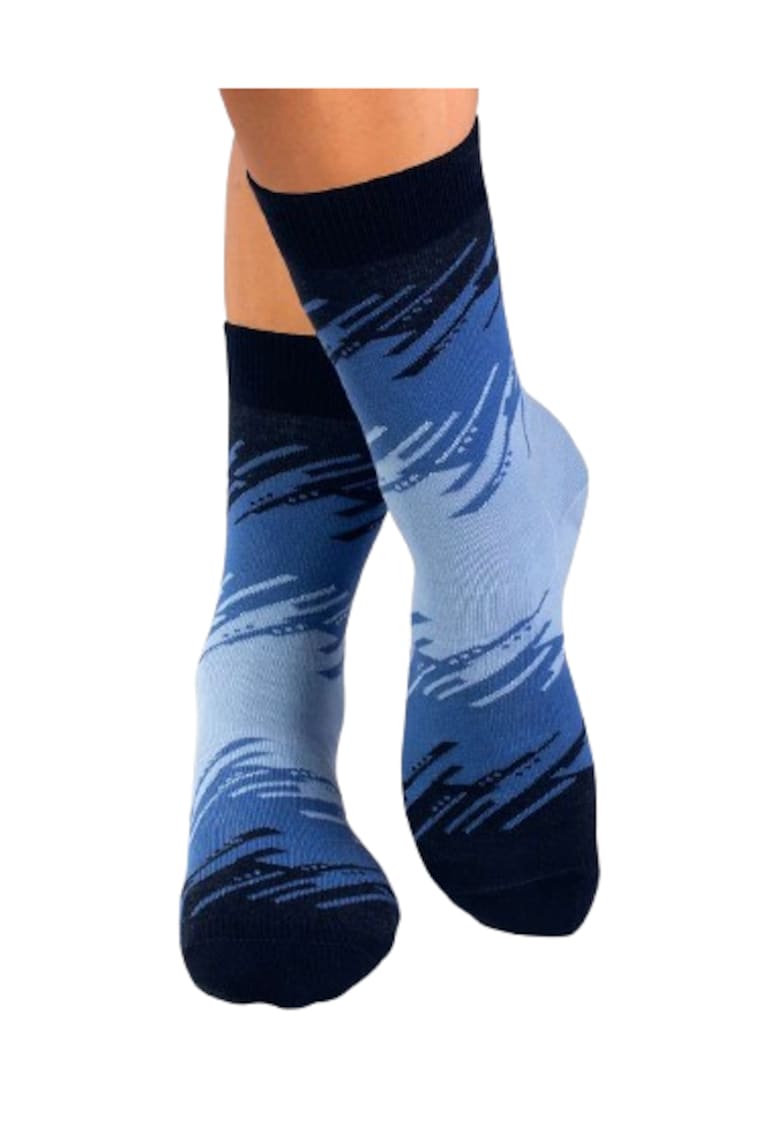 Sosete cu 98% Bumbac Tuse Artistice Albastru