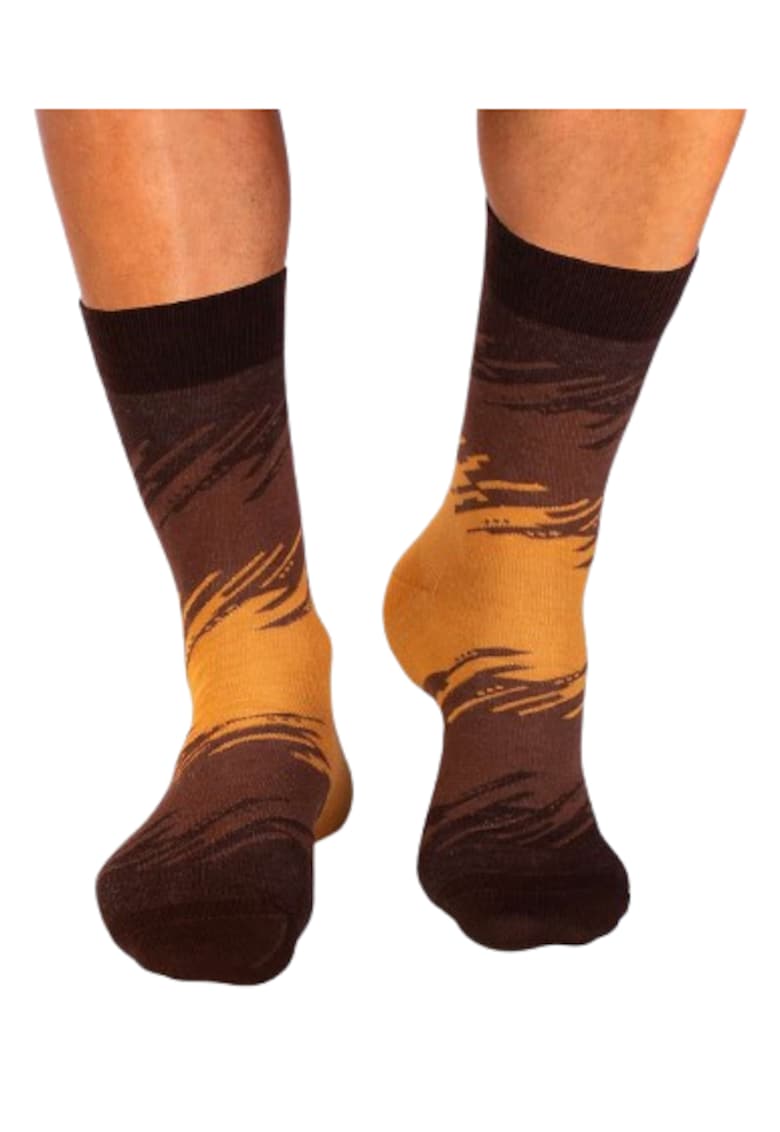 Sosete cu 98% Bumbac Tuse Artistice Maro