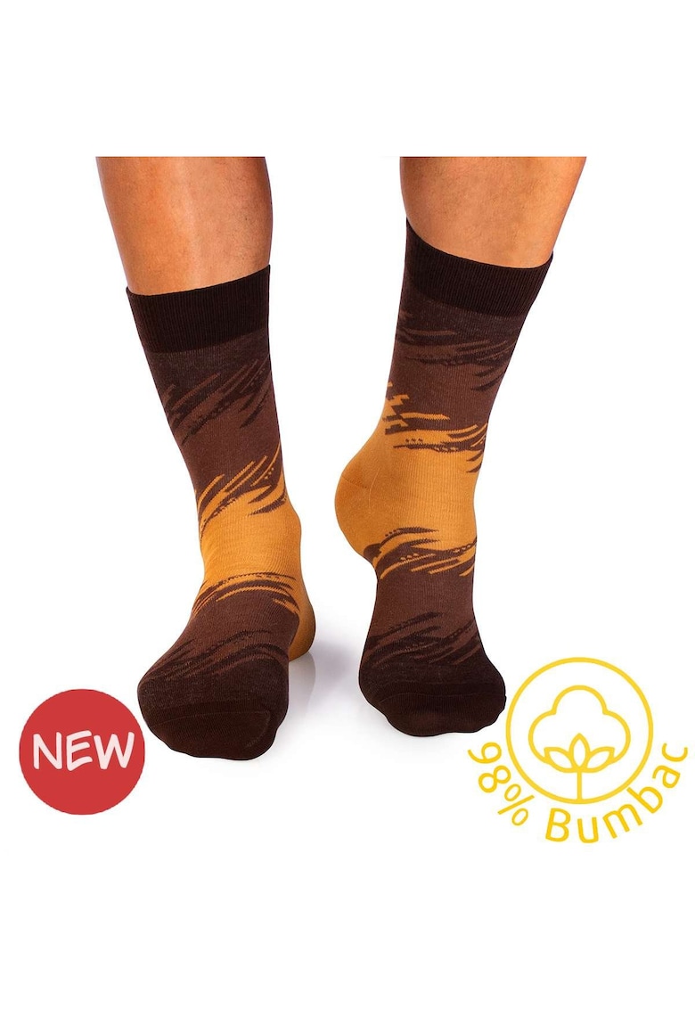 Sosete cu 98% Bumbac Tuse Artistice Maro