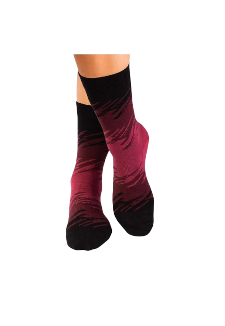 Sosete cu 98% Bumbac Tuse Artistice Visiniu - Visiniu