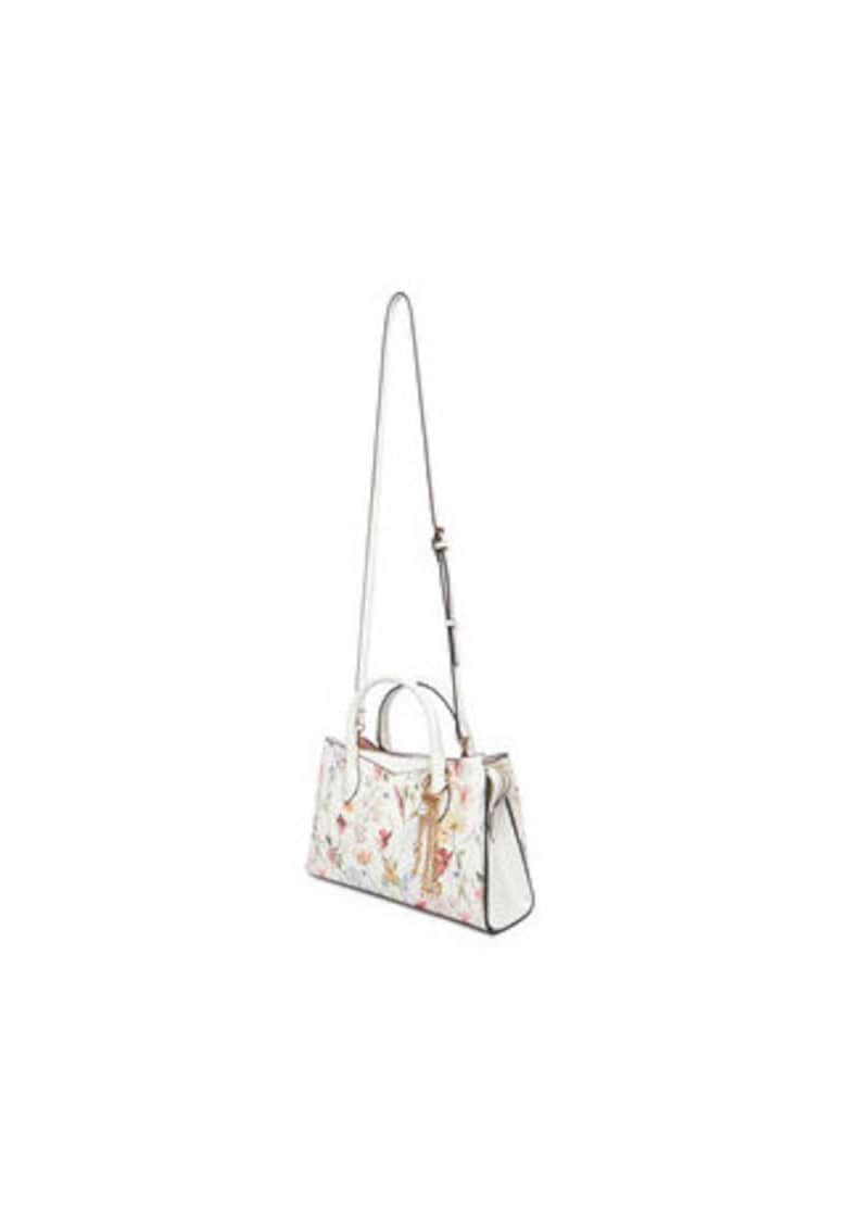 Geanta dama - alb - multicolor - imitatie piele - OS
