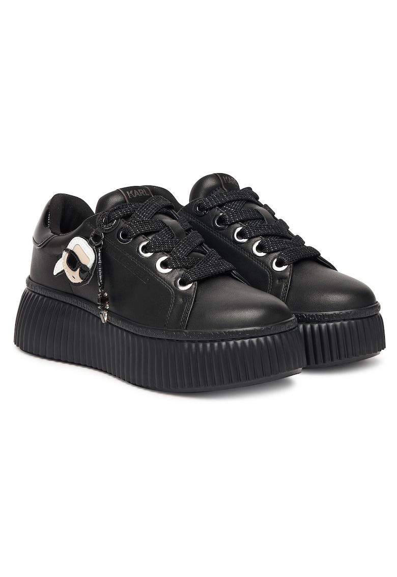 Tenisi dama KL42376T - negru - piele naturala