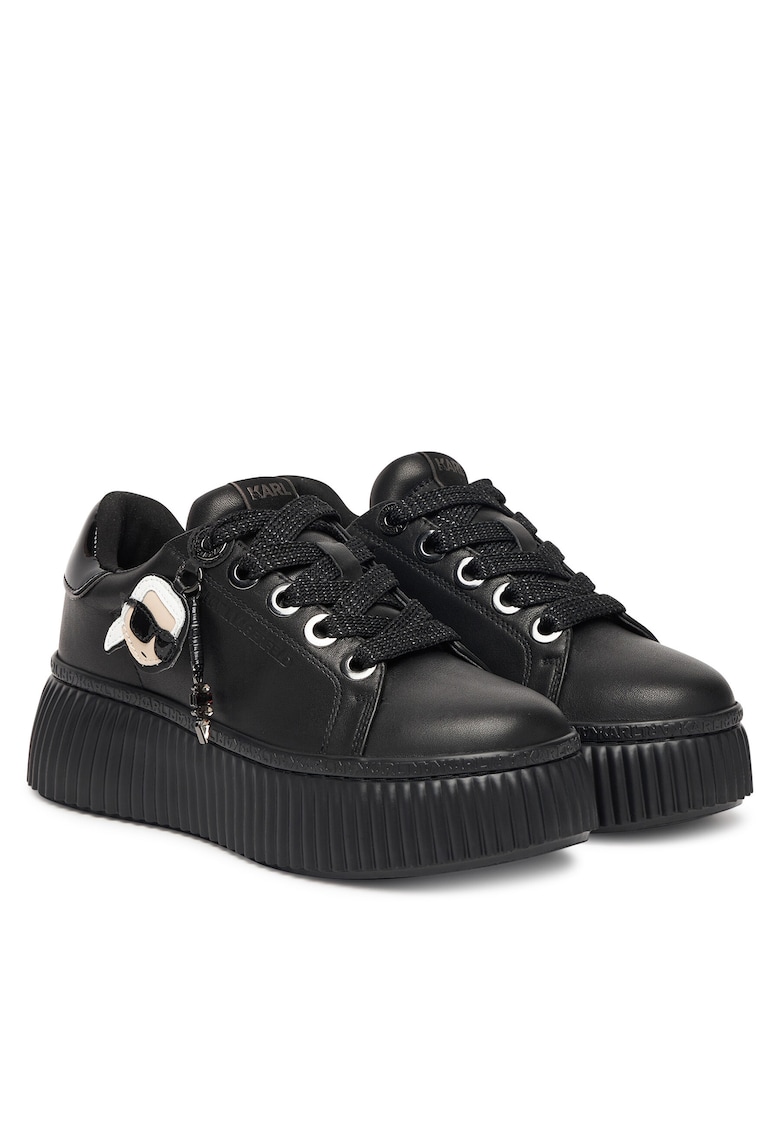 Tenisi dama KL42376T - negru - piele naturala