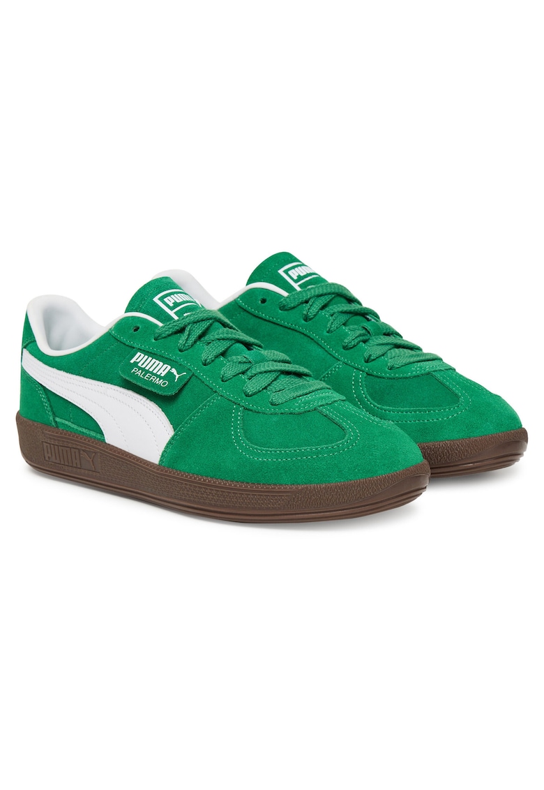 Tenisi barbati - piele naturala - verde -