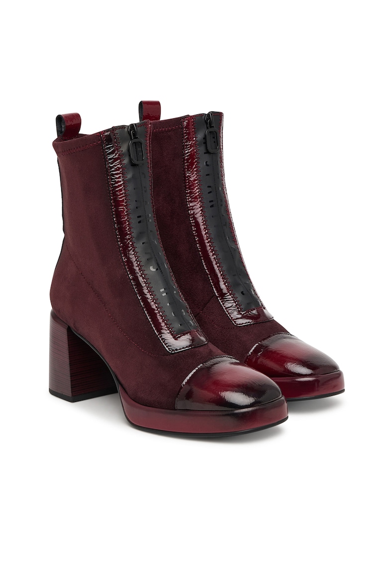 Botine dama - Rosu inchis - C007 - Textil