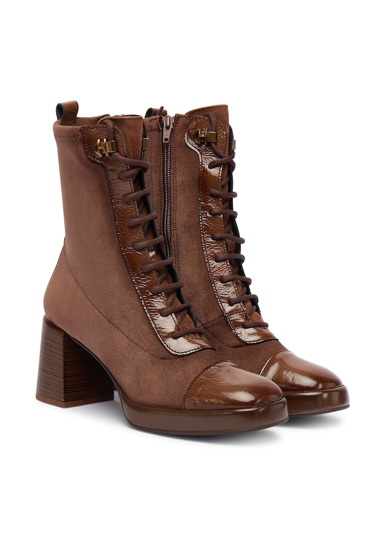 Botine dama C002 HI254231 - Maro - Textil -