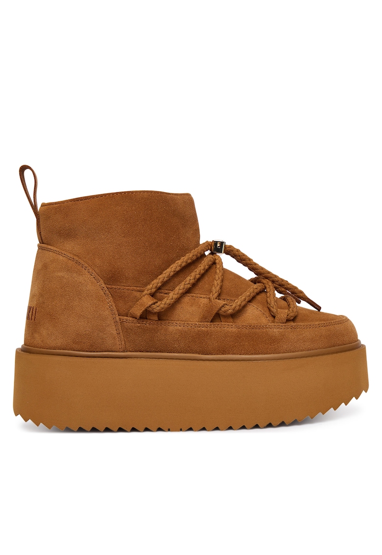 Ghete dama Amber - piele naturala - platforma joasa - culoare maro
