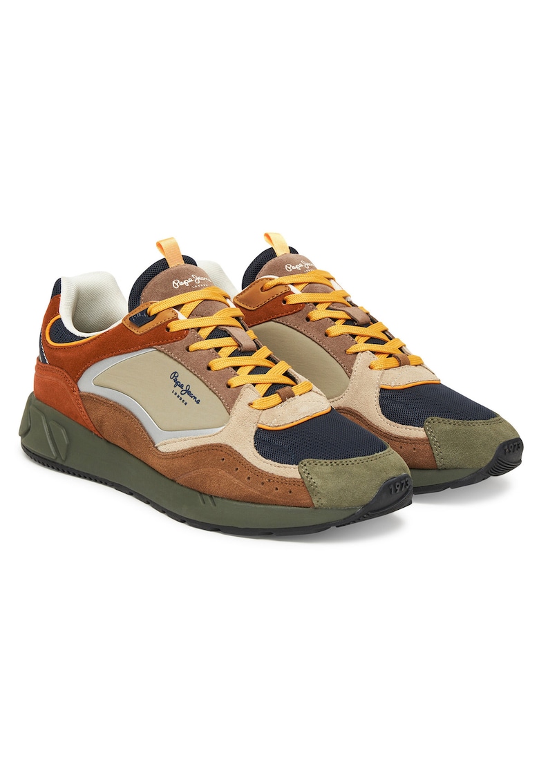 Tenisi barbati multicolor - piele naturala -