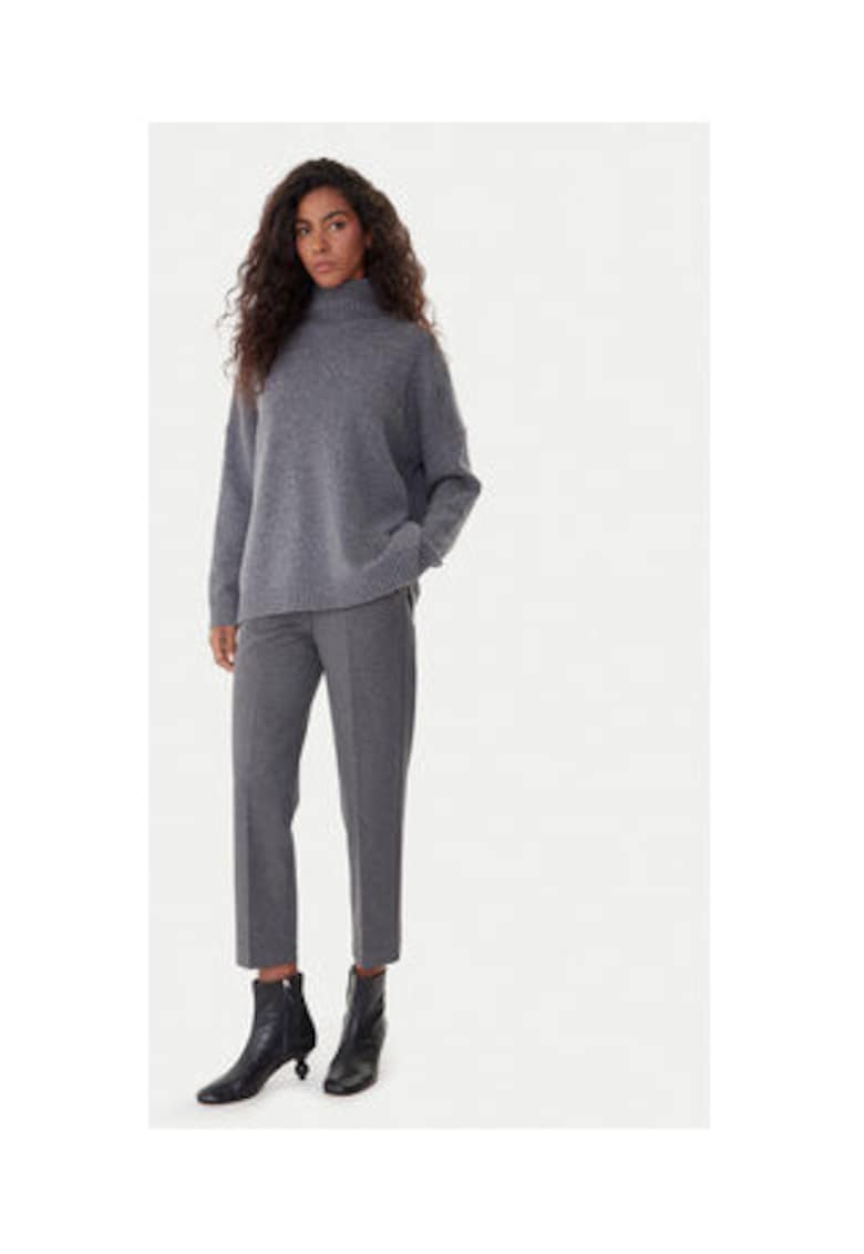 Pantaloni din stofa Dama - Gri - viscoza -