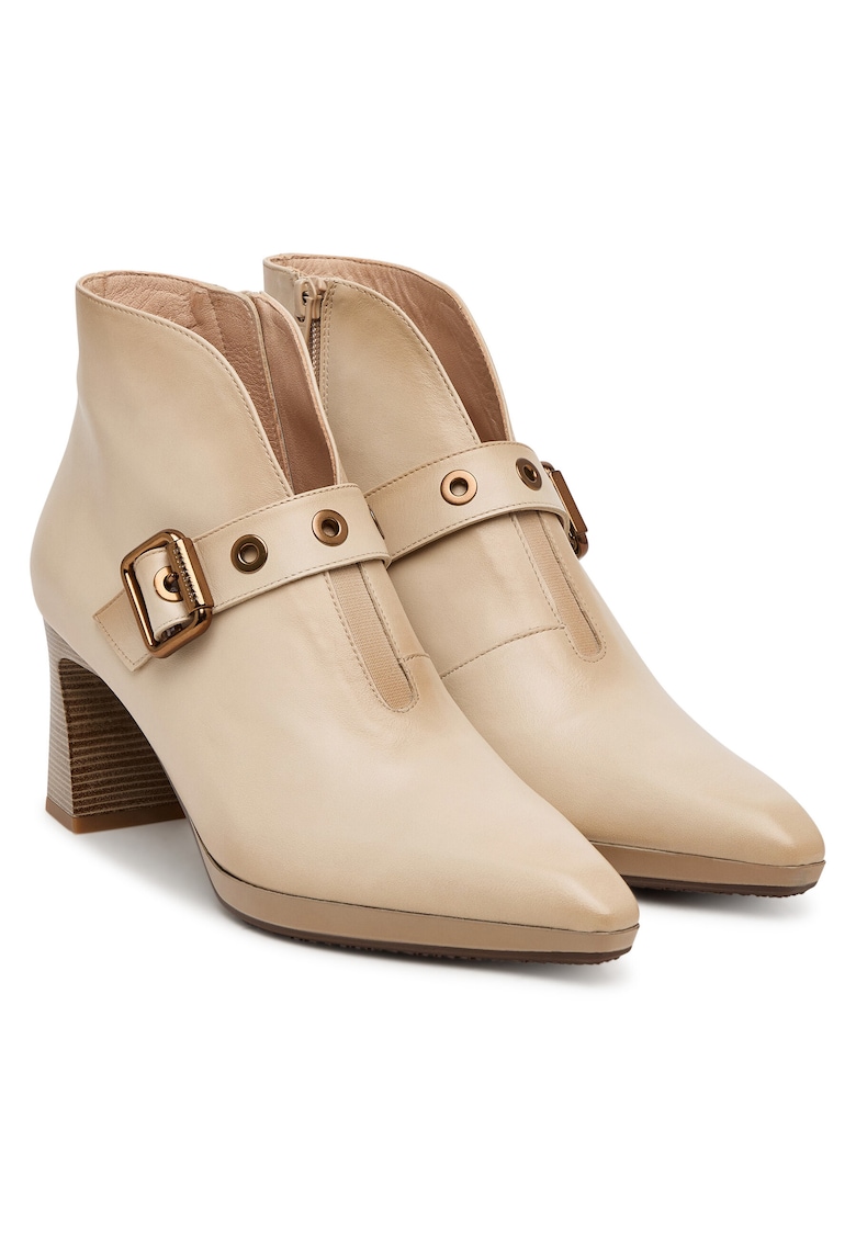 Botine dama HI254244 - Piele naturala - Crem