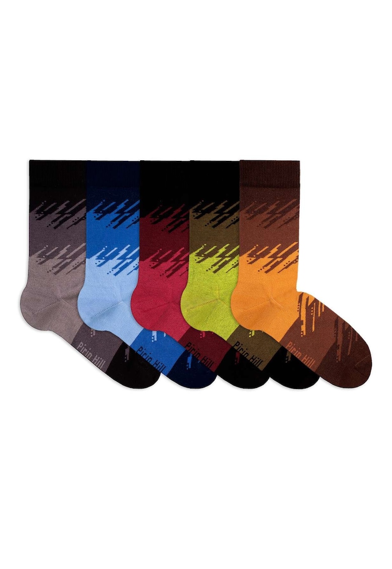 Cutie Lux cu 5 perechi de Sosete cu 98% Bumbac Tuse Artistice