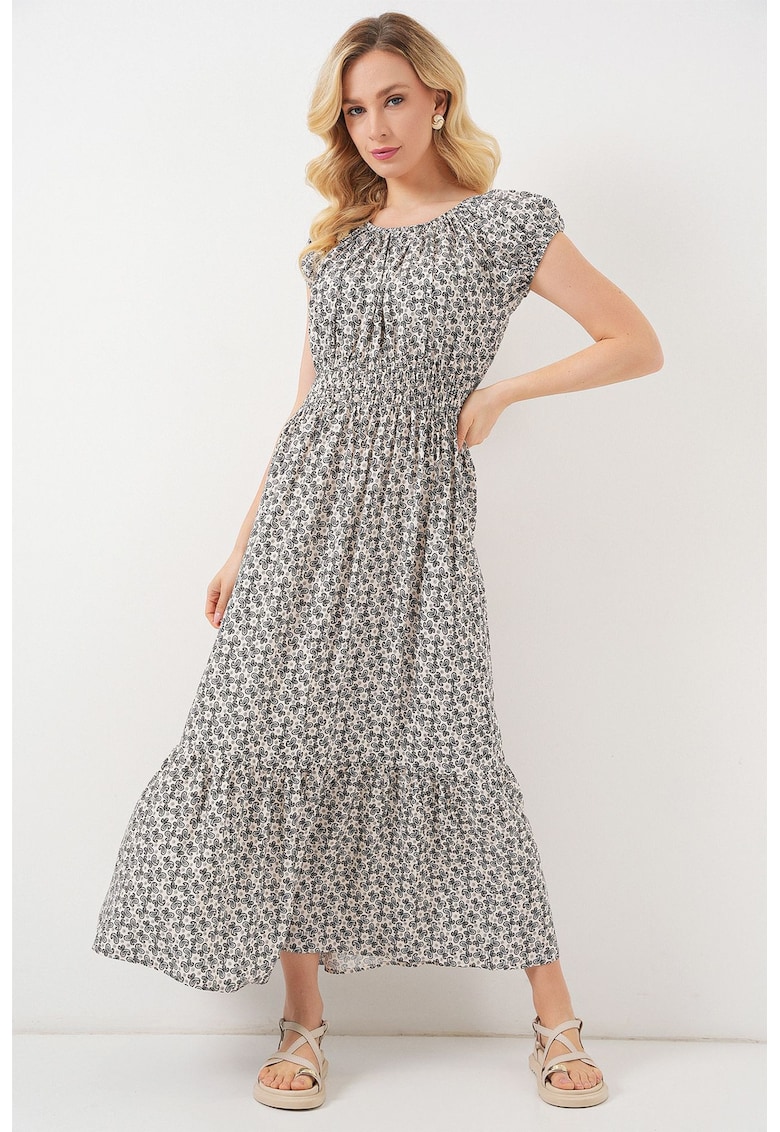 Rochie maxi HiCCUP floral - textil - Negru