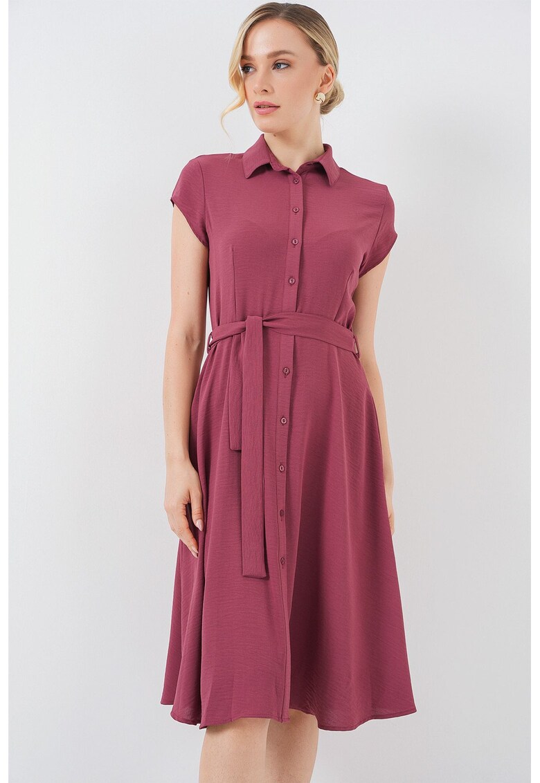 Rochie A-line roz pal