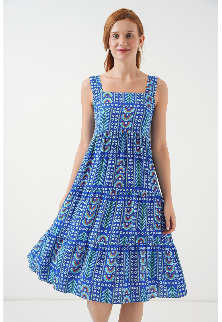 Rochie maxi - HiCCUP - albastru indigo - textil - Albastru