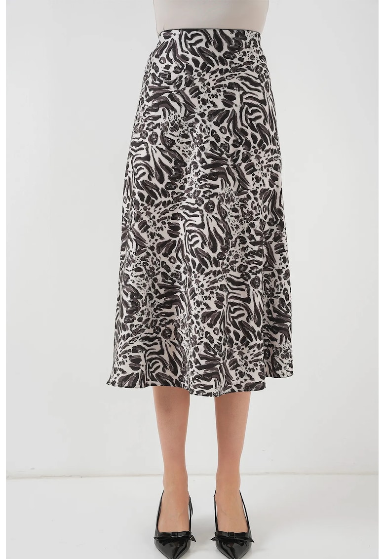 Fusta midi HiCCUP - croiala in forma de A - Natural
