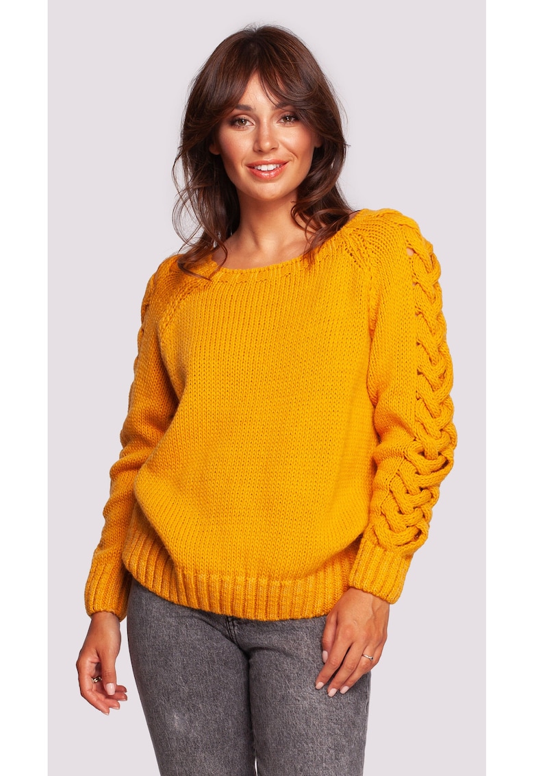Pulover BK090 - oversize - cu maneci - Galben