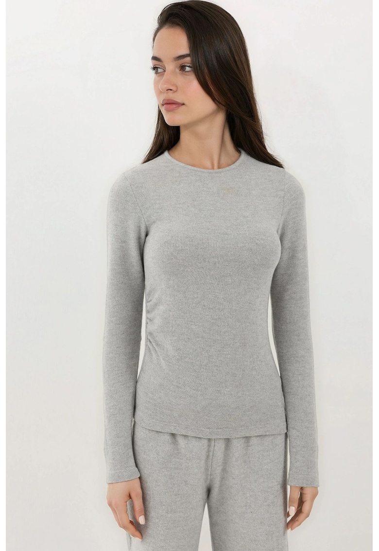 Bluza dama - colectia Busem - slim fit - material tricotat - Gri -