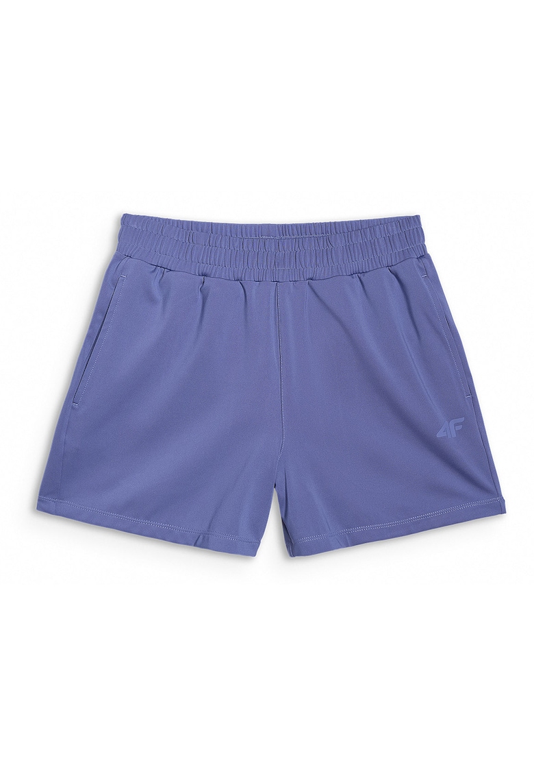 Sort Antrenament Femei - Talia Inalta - Material Sintetic Elastic pentru Confort si Miscare Libera - Bleumarin - Bleumarin