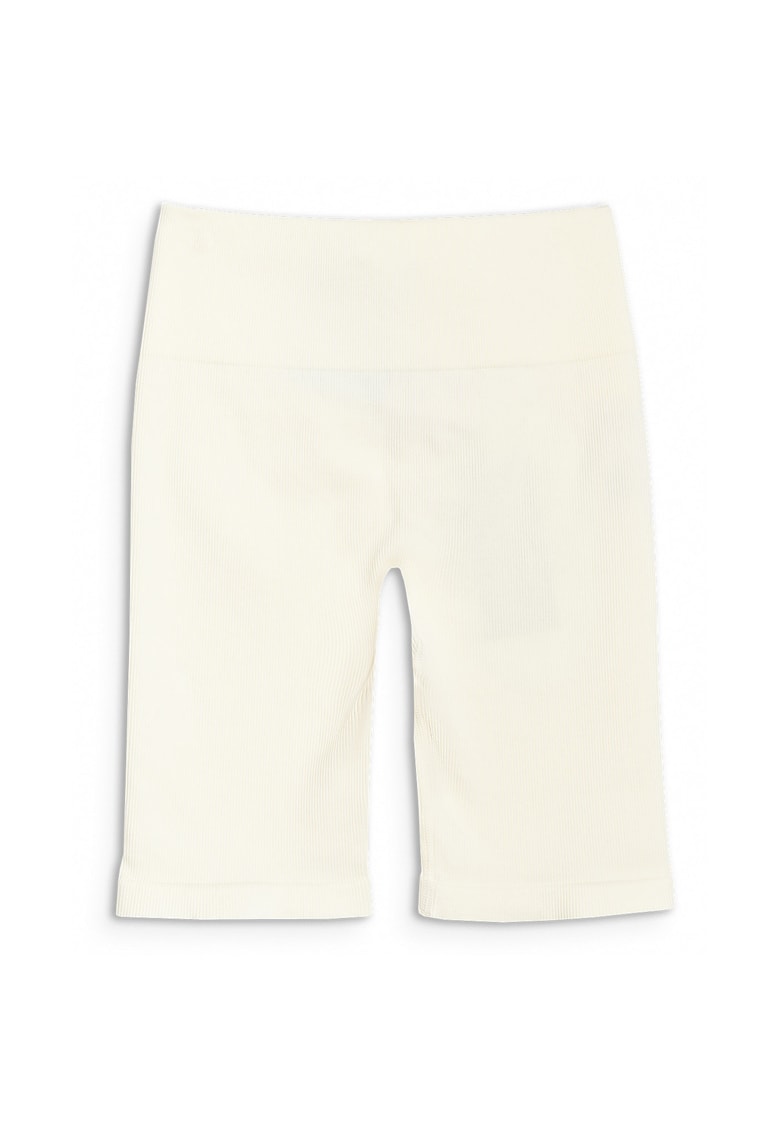 Sort De Antrenament Femei - Talie Inalta - Push-Up - Material Elastic Fara Cusaturi - MULTI ACTIVE - Crem