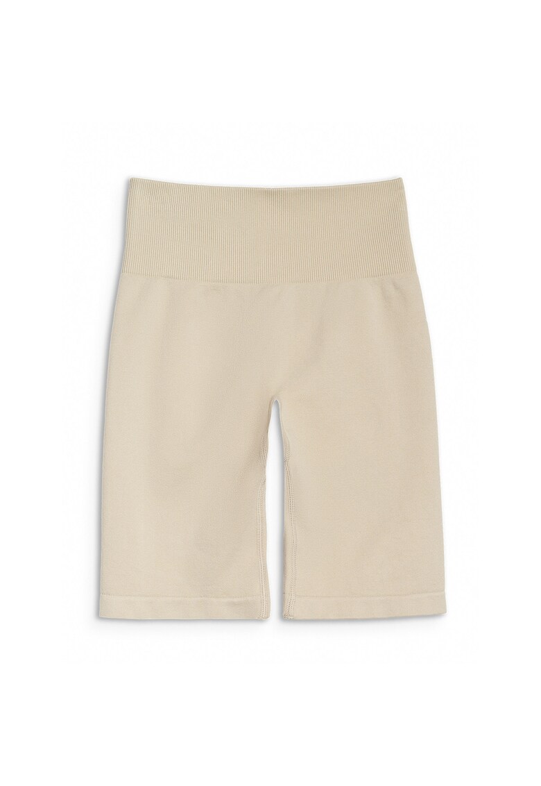 Sort De Antrenament Femei - Talie Inalta - Push-Up - Material Elastic Fara Cusaturi - MULTI ACTIVE - Bej