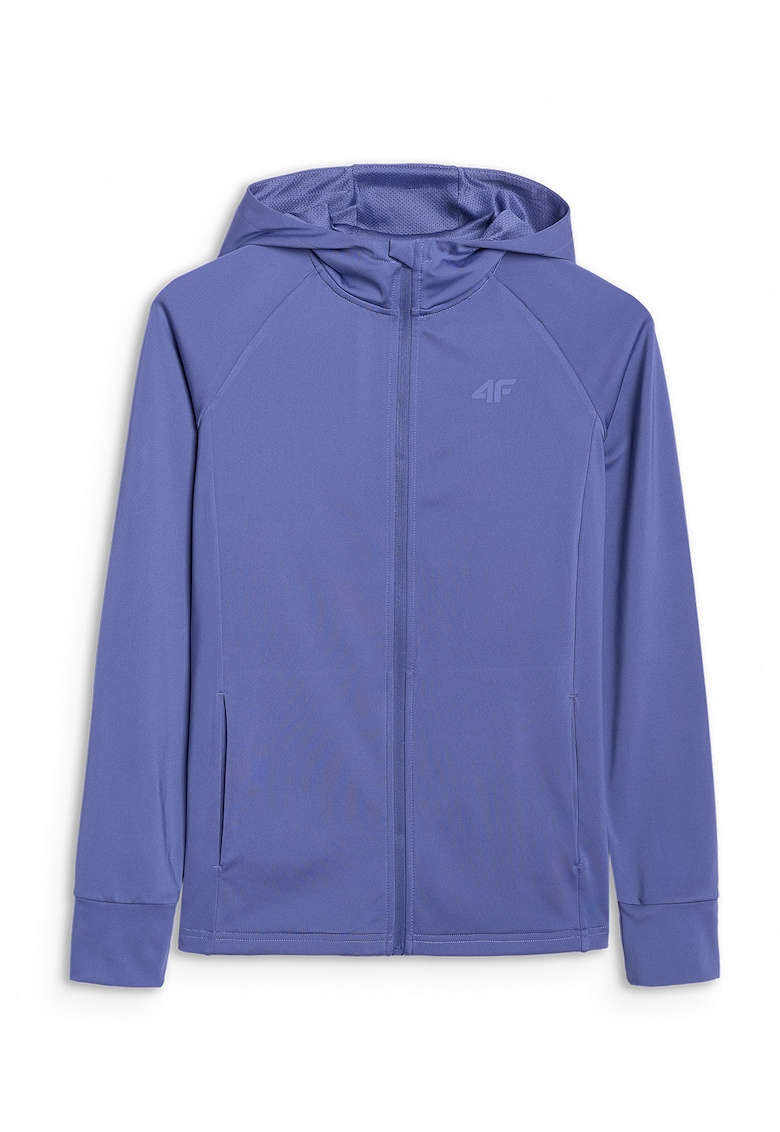 Hanorac pentru Femei - Bleumarin - Marime XL - Gluga Integrata - Material Sintetic cu Elastan si Tehnologie 4FDry - Sezon AW25