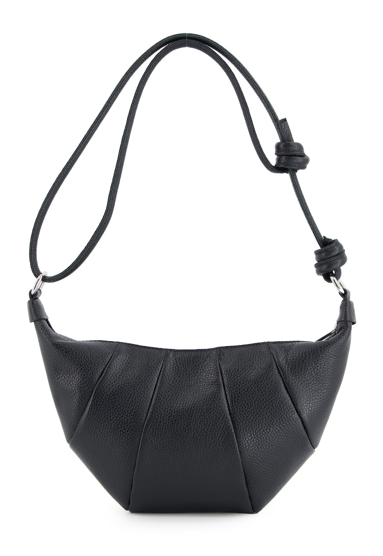 Geanta de umar piele naturala - neagra - 32x17x6cm - curea 115cm