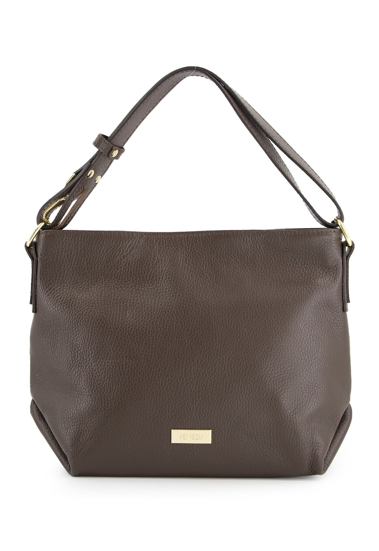 Geanta de umar - piele naturala - maro - 34x25x13cm - lungime curea 88cm