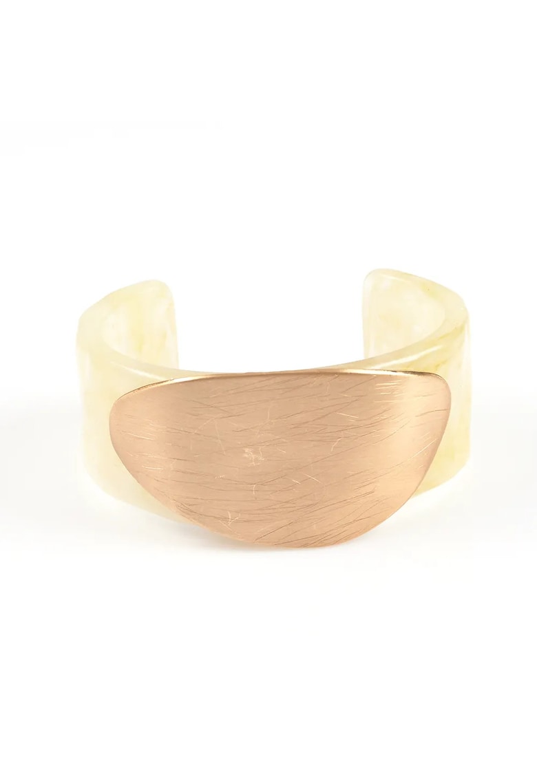 Bratara fixa cu insertie metalica aurie - Paris