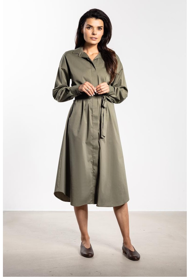 Rochie tip camasa lejera cu maneci cazute