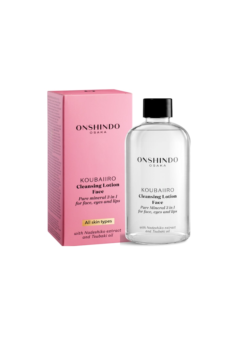 Loțiune demachianta minerala pentru fața pentru ochi și buze cu extract de Nadeshiko și ulei de Tsubaki - pentru toate tipurile de ten - 250 ml