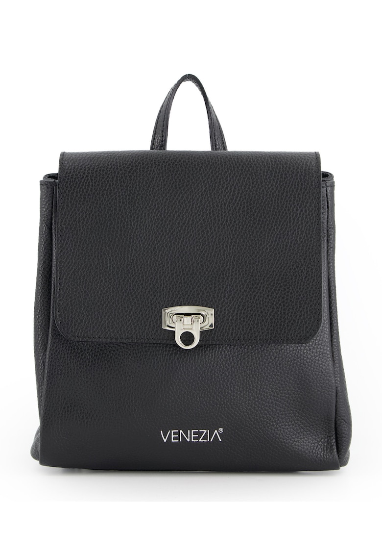 Rucsac din piele neagra de culoarea mazarei