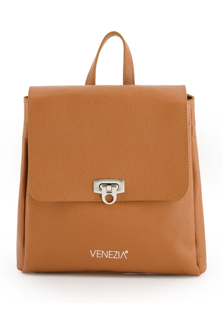 Rucsac din piele maro de culoarea mazarei