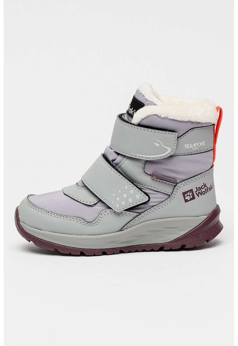 Ghete cu velcro si garnituri textile Polar Bear - Gri deschis