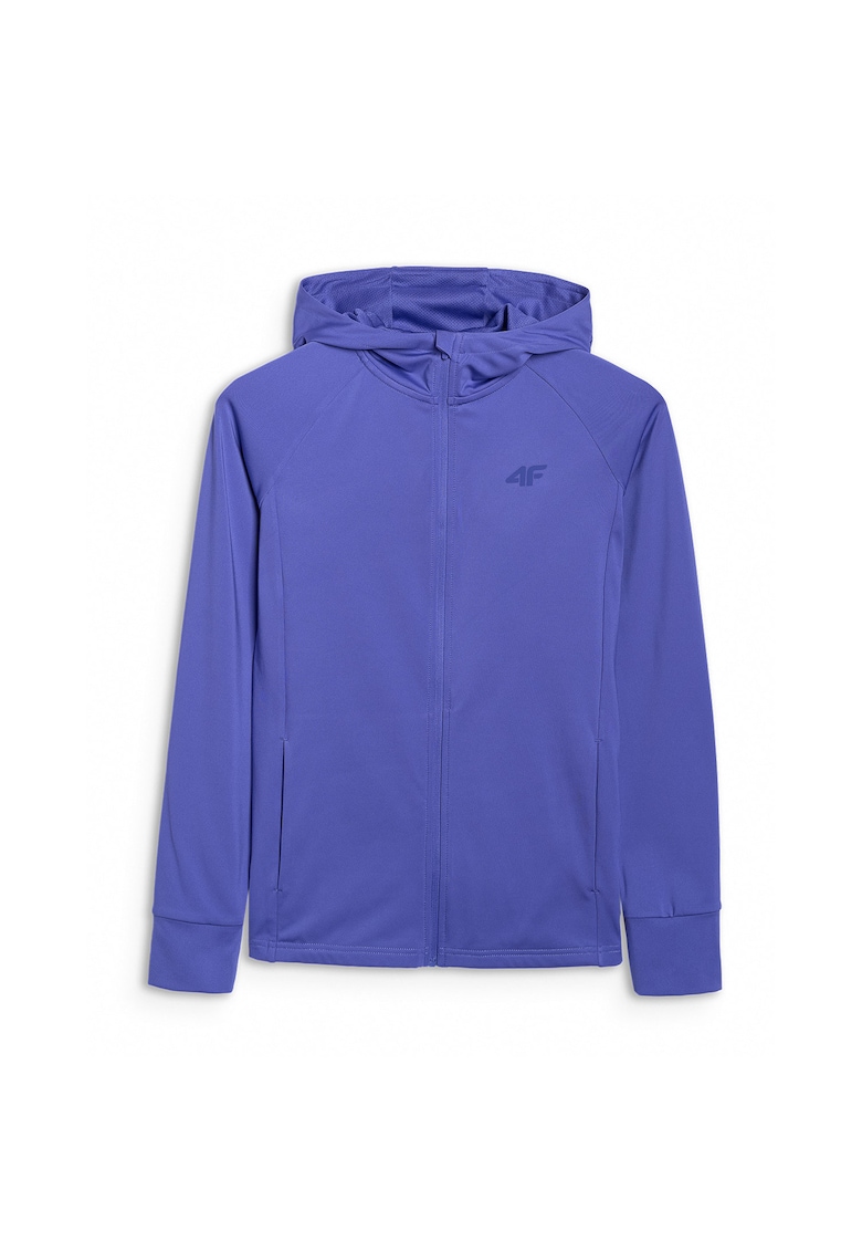 Hanorac Antrenament pentru Femei - Cobalt - Tehnologie Uscare Rapida - Gluga Integrata - Maneci Raglan - Poliester -