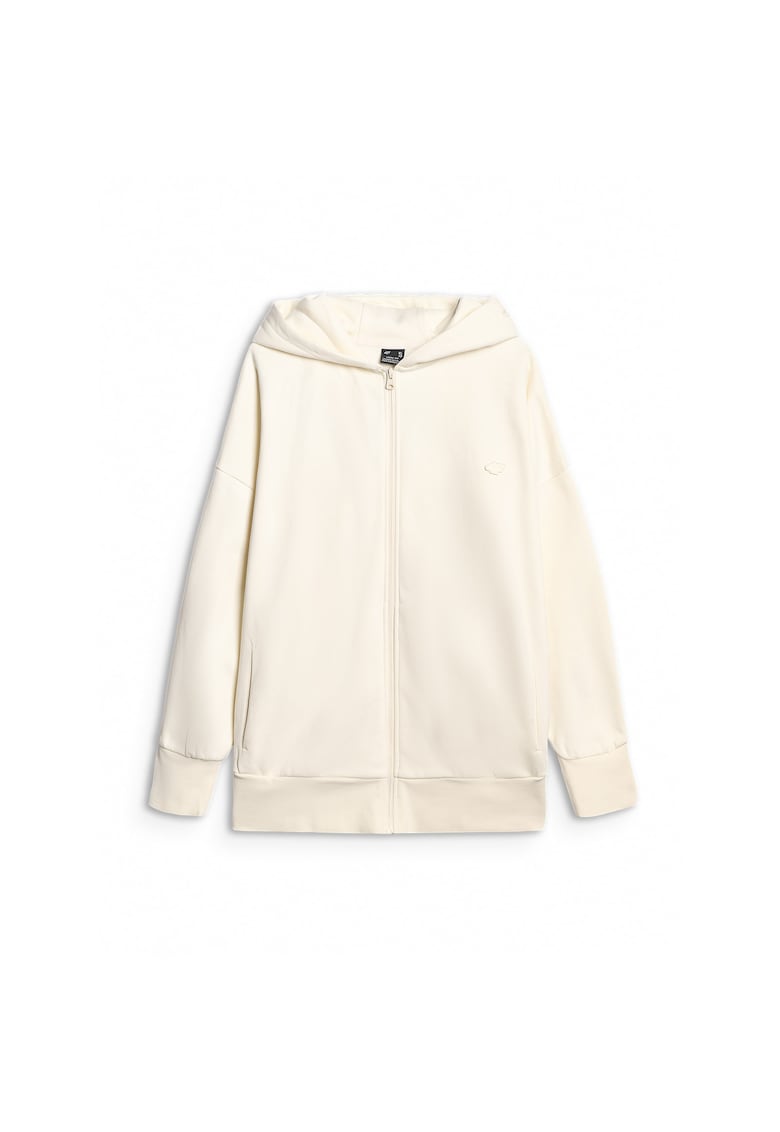 Hanorac Oversize Gluga Fermoar - 76973 - Crem