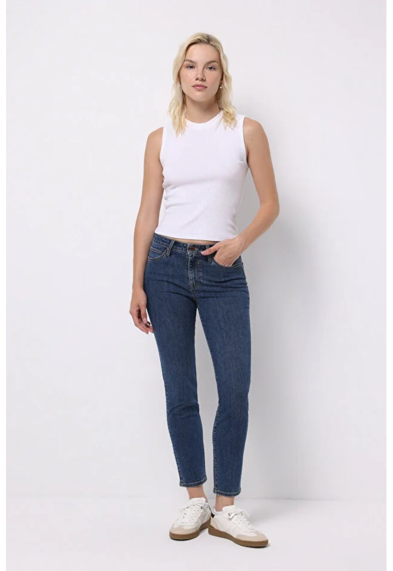 Jeans dama 703 slim fit albastri 100% bumbac