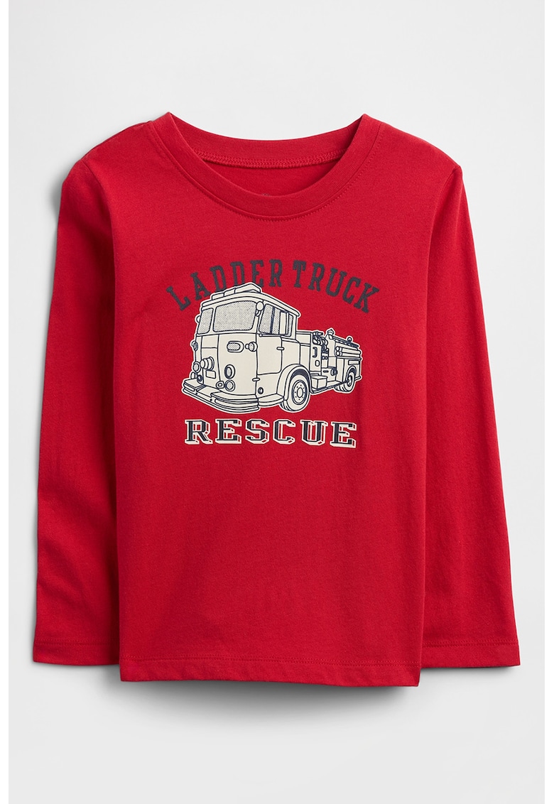 Bluza cu imprimeu text - Rosu/Alb murdar