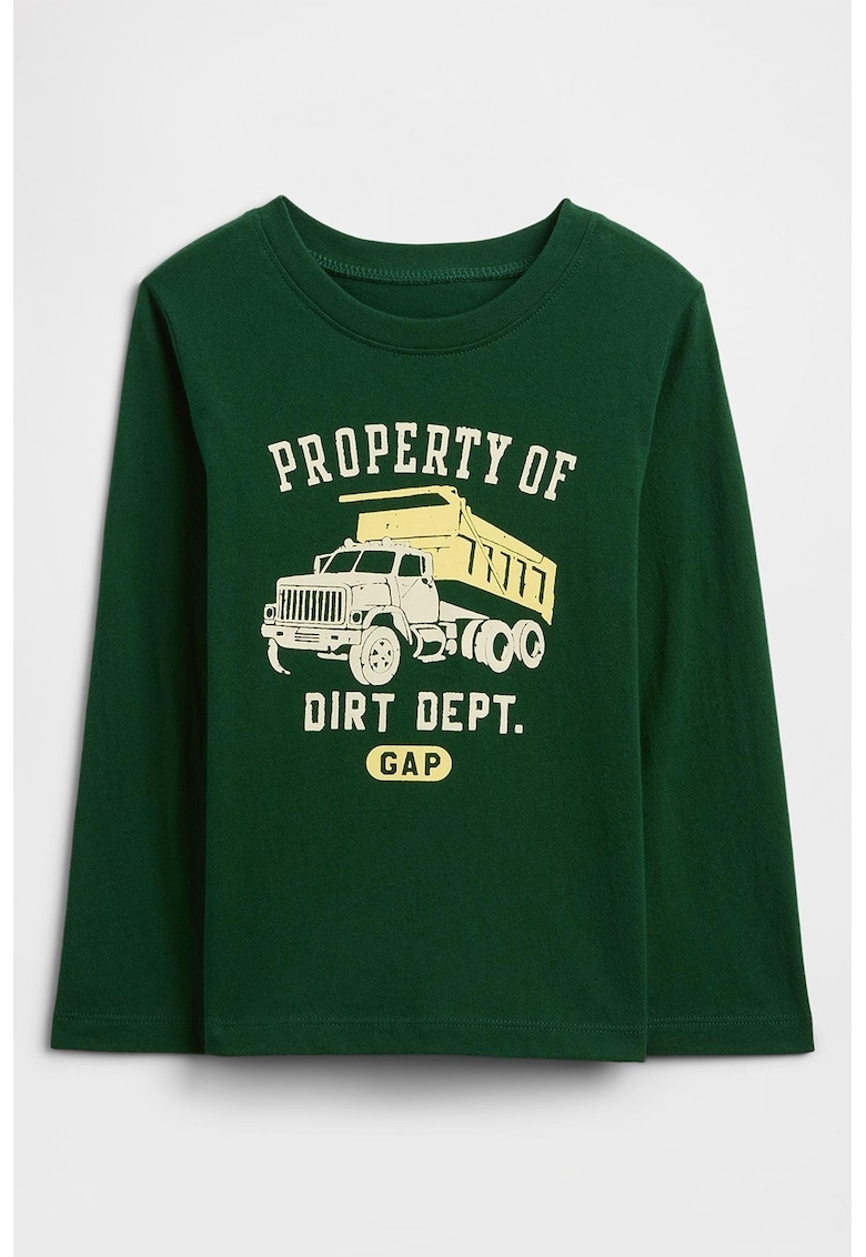 Bluza cu imprimeu logo - Galben pal/Verde electric