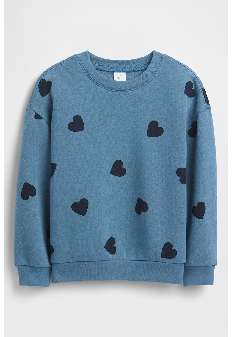 Bluza de trening cu imprimeu si maneci cazute