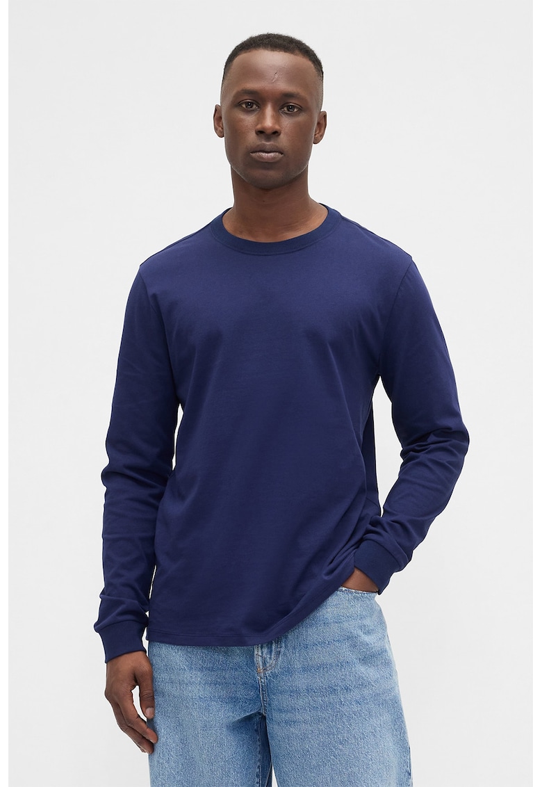 Bluza cu decolteu rotund - Bleumarin