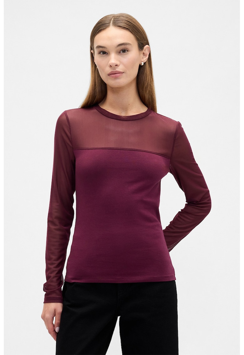 Bluza elastica cu insertii de plasa