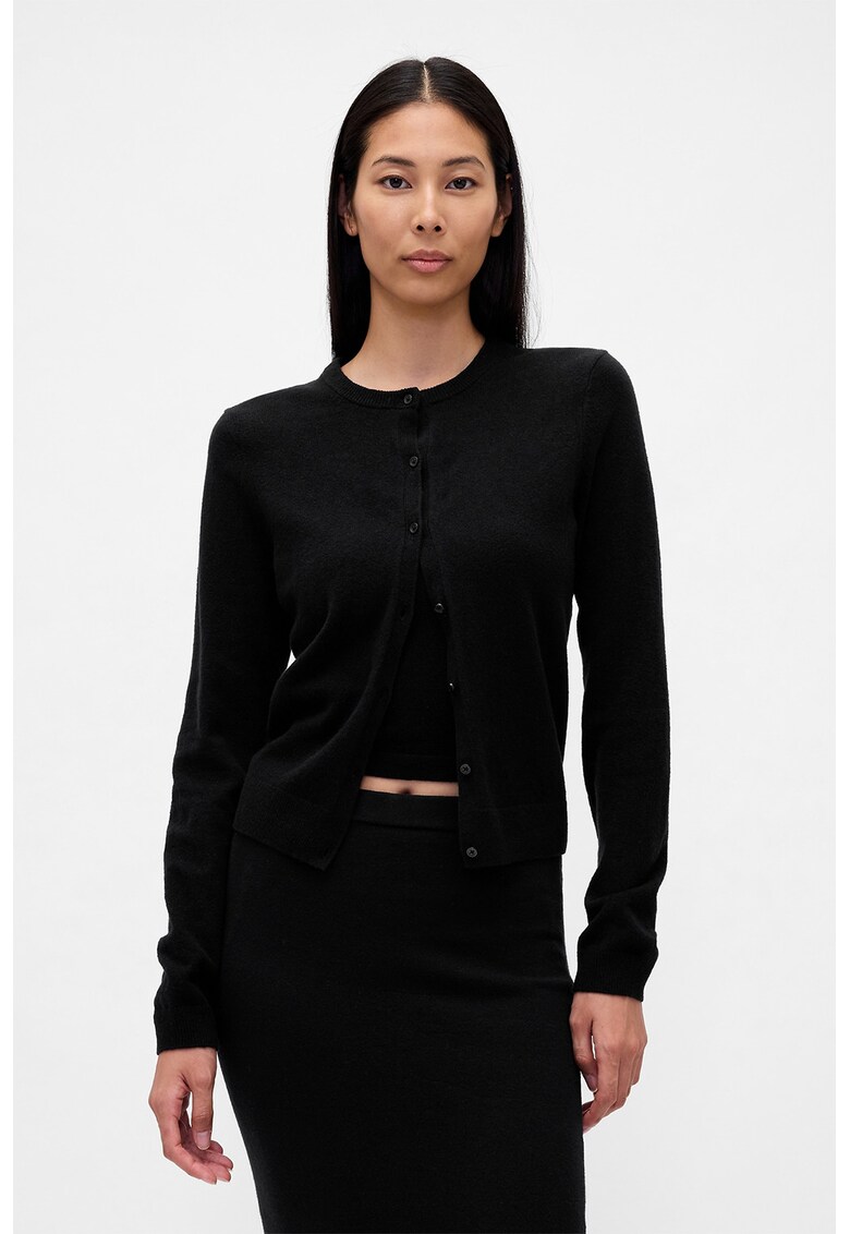 Pulover slim fit cu nasturi