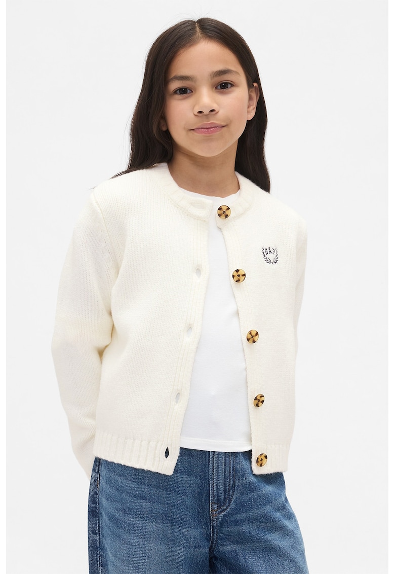 Cardigan cu nasturi si logo