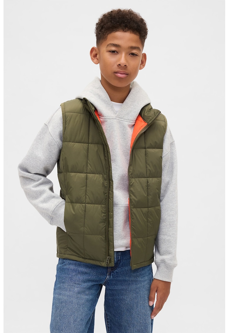 Vesta matlasata cu fermoar si buzunare laterale